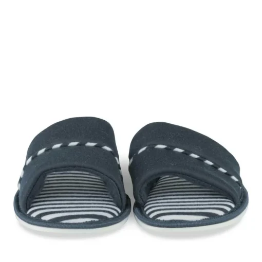 Chaussons MARINE Femme Motif Rayures A Enfiler