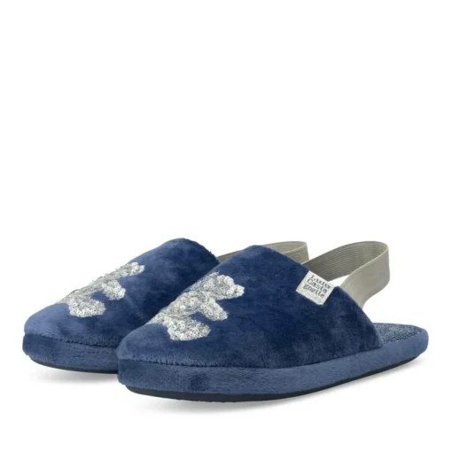Chaussons MARINE Femme Motif Uni Elastique