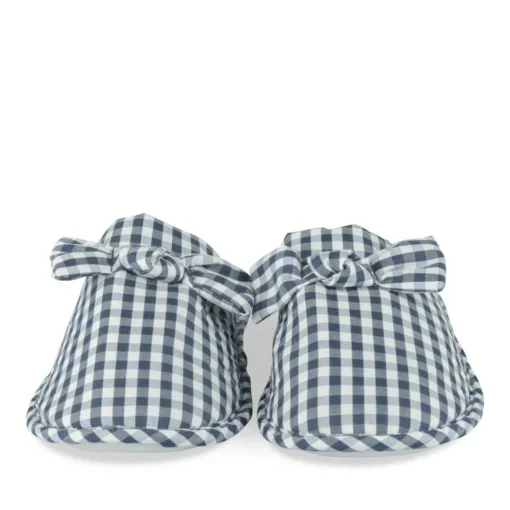 Chaussons MARINE Femme Motif Carreaux A Enfiler
