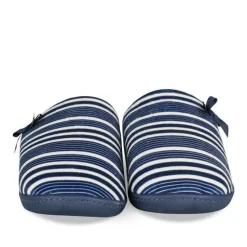 Chaussons MARINE Femme Motif Rayures A Enfiler
