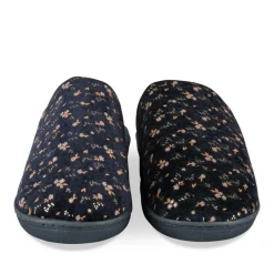 Chaussons MARINE Femme Motif Fleuri A Enfiler