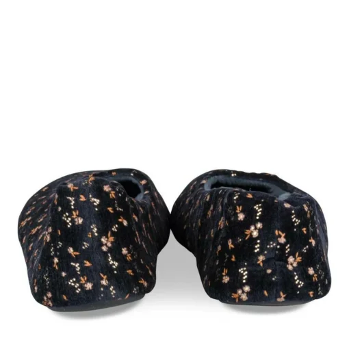 Chaussons MARINE Femme Motif Fleuri A Enfiler