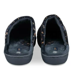 Chaussons MARINE Femme Motif Fleuri A Enfiler