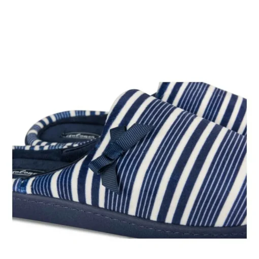 Chaussons MARINE Femme Motif Rayures A Enfiler