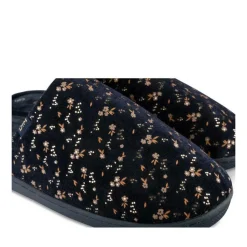 Chaussons MARINE Femme Motif Fleuri A Enfiler