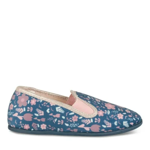 Chaussons MARINE Fille Motif Fleuri A Enfiler