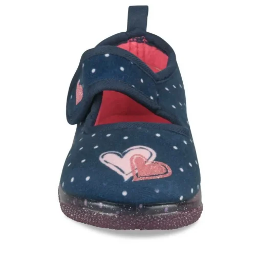 Chaussons MARINE Fille Motif A Pois Scratch
