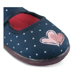 Chaussons MARINE Fille Motif A Pois Scratch