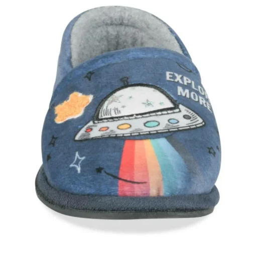 Chaussons MARINE Garçon Motif Uni A Enfiler