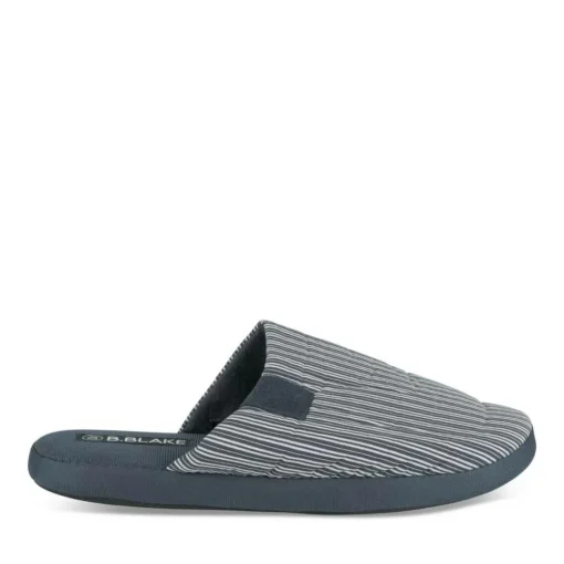 Chaussons MARINE Homme Motif Rayures A Enfiler