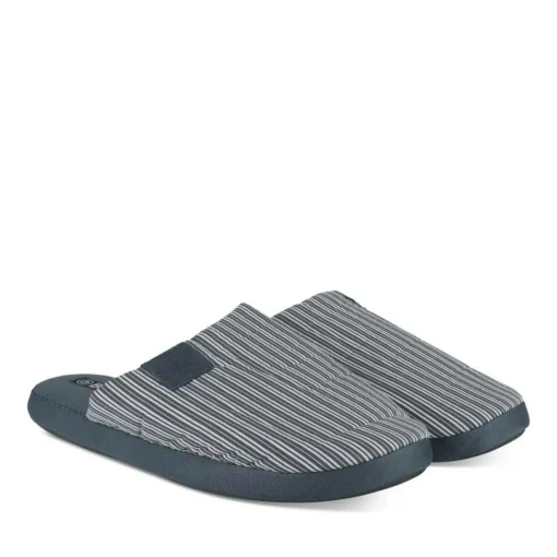 Chaussons MARINE Homme Motif Rayures A Enfiler