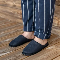 Chaussons MARINE Homme Motif Uni A Enfiler