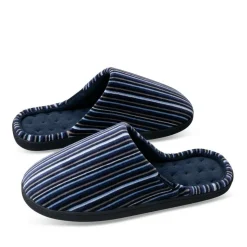 Chaussons MARINE Homme Motif Rayures A Enfiler