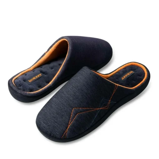 Chaussons MARINE Homme Motif Uni A Enfiler