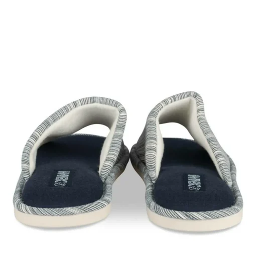 Chaussons MARINE Homme Motif Rayures A Enfiler