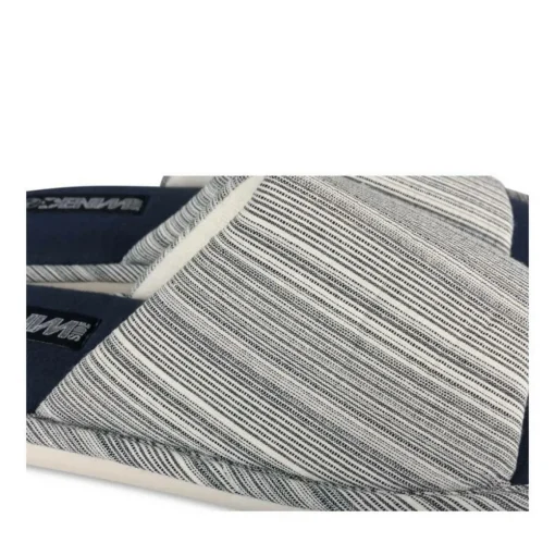 Chaussons MARINE Homme Motif Rayures A Enfiler