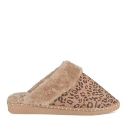 Chaussons MARRON Femme Motif Uni A Enfiler