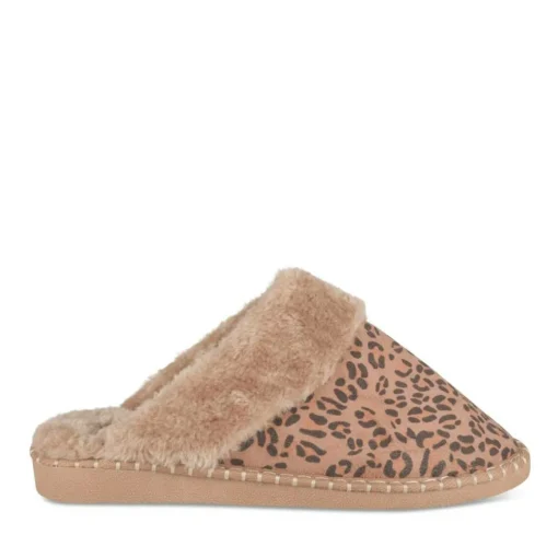 Chaussons MARRON Femme Motif Uni A Enfiler