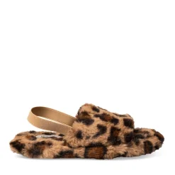 Chaussons MARRON Femme Motif Animal Elastique