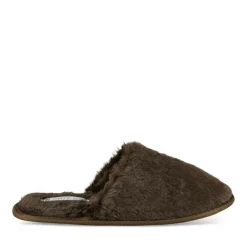 Chaussons MARRON Femme Motif Uni A Enfiler