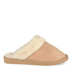 Chaussons MARRON Femme Motif Uni A Enfiler