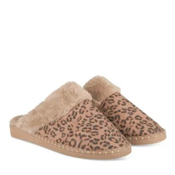 Chaussons MARRON Femme Motif Uni A Enfiler