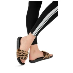 Chaussons MARRON Femme Motif Animal A Enfiler