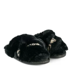 Chaussons MARRON Femme Motif Animal A Enfiler