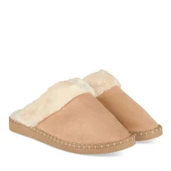 Chaussons MARRON Femme Motif Uni A Enfiler