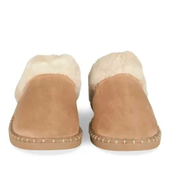 Chaussons MARRON Femme Motif Uni A Enfiler