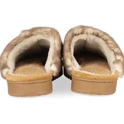 Chaussons MARRON Femme Motif Uni A Enfiler