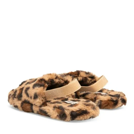 Chaussons MARRON Femme Motif Animal Elastique