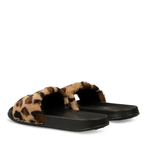 Chaussons MARRON Femme Motif Animal A Enfiler