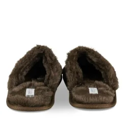 Chaussons MARRON Femme Motif Uni A Enfiler