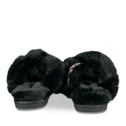 Chaussons MARRON Femme Motif Animal A Enfiler