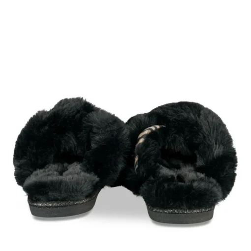 Chaussons MARRON Femme Motif Animal A Enfiler
