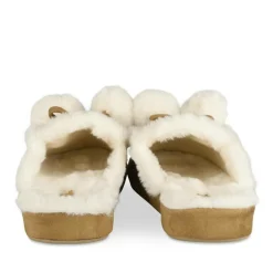 Chaussons MARRON Femme Motif Uni A Enfiler