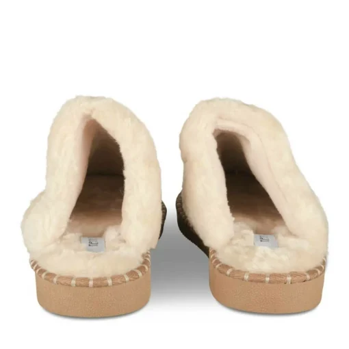 Chaussons MARRON Femme Motif Uni A Enfiler