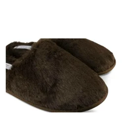 Chaussons MARRON Femme Motif Uni A Enfiler