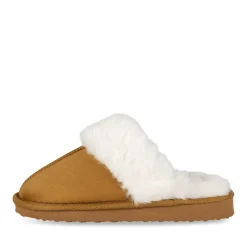 Chaussons MARRON Fille Motif Uni A Enfiler