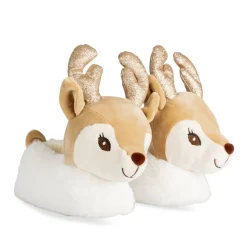 Chaussons MARRON Fille Motif Animal A Enfiler