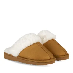 Chaussons MARRON Fille Motif Uni A Enfiler
