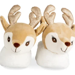 Chaussons MARRON Fille Motif Animal A Enfiler