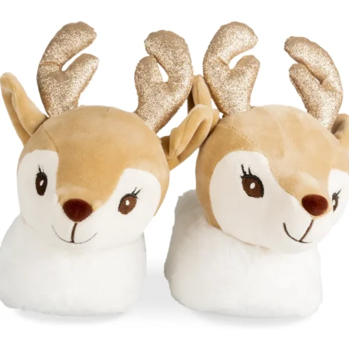 Chaussons MARRON Fille Motif Animal A Enfiler