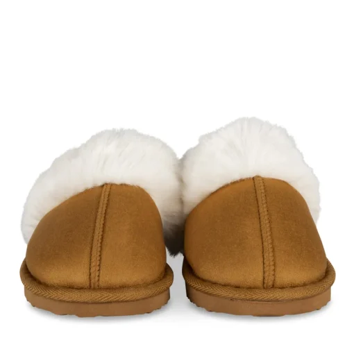 Chaussons MARRON Fille Motif Uni A Enfiler