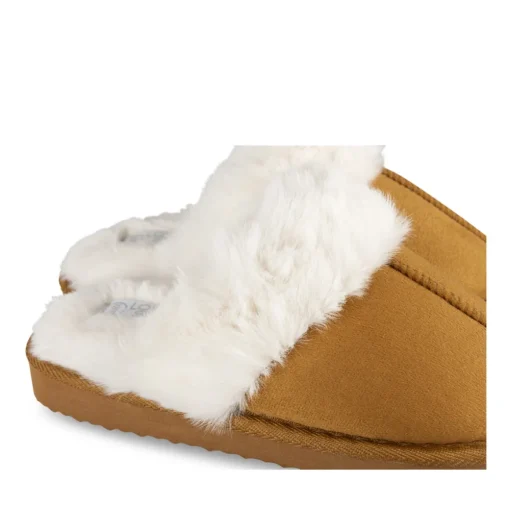 Chaussons MARRON Fille Motif Uni A Enfiler