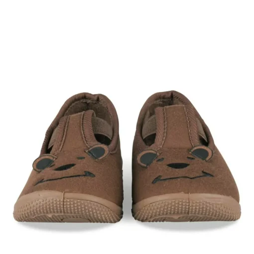 Chaussons MARRON Garçon Motif Uni Scratch