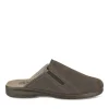 Chaussons MARRON Homme CUIR Motif Uni A Enfiler