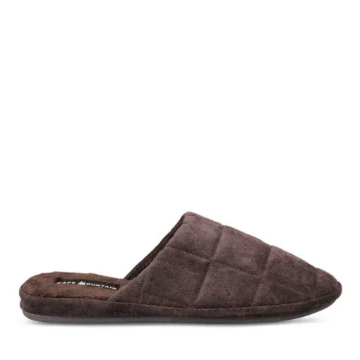 Chaussons MARRON Homme Motif Uni A Enfiler
