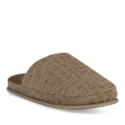 Chaussons MARRON Homme Motif Uni A Enfiler